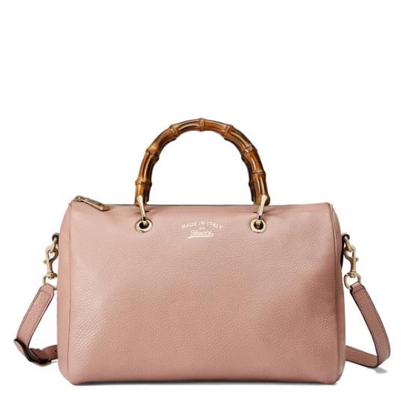 Gucci Handbags - Gucci bamboo top handle Boston Satchel mauve